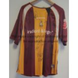 MATCH WORN SHIRT Bradford City from the 2006-2007 season with Nineteen Signatures, Surridge kit