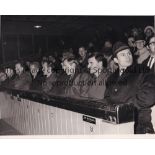 WALES V RUSSIA 1965 A B/W 9.5" X 7.5" press photo with paper notation on the reverse showing members