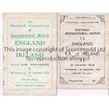 ENGLAND Two England home programmes v Republic of Ireland at Everton 1949 (a little worn) and