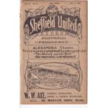 SHEFFEIELD UNITED / MANCHESTER UNITED Programme Sheffield United v Manchester United 12/4/1913. Ex