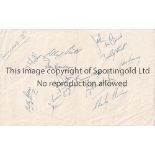 SCOTLAND 1957 AUTOGRAPHS A folded white sheet signed by 12 Scotland "B" signatures for their away