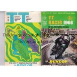MOTOR SPORTS A couple of TT Race programmes in the Isle of Man from 1966 and 1971 both with maps and