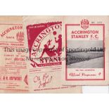 ACCRINGTON STANLEY Seven Home programmes v Mansfield (small amount of tape to spine), Scunthorpe,