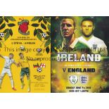 ENGLAND Eleven away programmes: Moldova 2012, Lithuania 2015, Ireland 2015, Greece 2001, Bulgaria