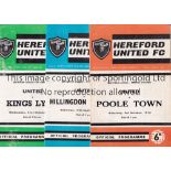 HEREFORD UNITED Thirty three Non-League home programmes: 18 X 70/1 and 8 X 71/2. Most are slightly