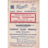 ALDERSHOT Programme for the home Division 3 match against Bournemouth 19/11/1932. First season as