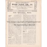 ARSENAL / BRADFORD CITY Four page programme Arsenal v Bradford City 1/1/1921. Ex Bound Volume. No