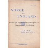 NORWAY v ENGLAND 1949 Norway v England (Friendly) played 18 May 1949 at Ullevaal Stadium. Rare