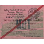 CELTIC Agents ticket for game v Motherwell, admits to Enclosure E6, season unknown , ticket is