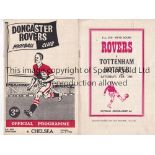DONCASTER Two Doncaster Rovers home FA Cup programmes v Tottenham Hotspur 1955/56 (5th Round) (