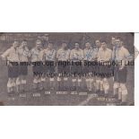 ENGLAND AUTOGRAPHS 1950'S B/W team group newspaper picture signed by 9 players including Byrne,