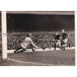 WALES V SCOTLAND 1964 B/W 12" X 9" photograph of Dave Gibson scoring Scotland's first goal in the