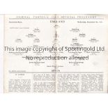 ENGLAND V SPAIN 1931 AT ARSENAL FC Programme for the International on 9/12/1931, minor paper loss