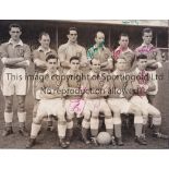 WALES FOOTBALL 1950'S AUTOGRAPHS A B/W 9" X 7" team group Press photo issued by P.A.-Rueter from the