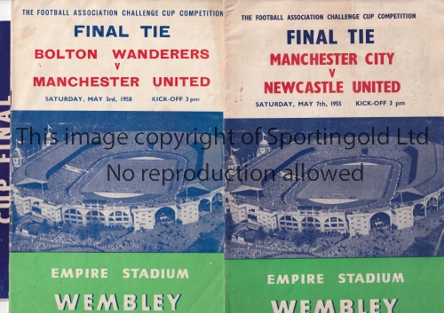 FA CUP FINALS 1955 & 1958 Programmes for both Finals. 1955 includes songsheet and 1958 has team