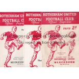 ROTHERHAM A collection of 21 Rotherham United programmes 1954/55 to 1961/62 to include v