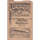 SHEFF UTD RES / CHESTERFIELD Four page programme at Bramall Lane 25/3/1922. Ex Bound Volume. Frayed