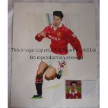 RYAN GIGGS A 20" X 16" hand painted image on heavy duty paper of Giggs in Manchester United kit by