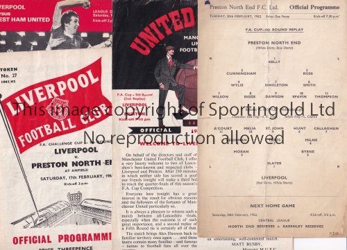 LIVERPOOL A collection of 14 Liverpool programmes 5 homes and 9 aways to include all 3 FA Cup ties v