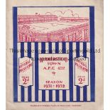 HUDDERSFIELD TOWN V ARSENAL 1932 Programme for the FA Cup tie at Huddersfield 27/2/1932, slight