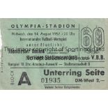 MANCHESTER UTD - TICKET Berlin Select v Manchester United played 14 August 1957 at the Olympic