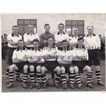 FLINT TOWN UNITED Original B/W 8.6 X 6.5" team group photo before the Welsh Cup Final 1954 when they