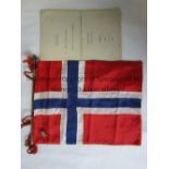 HOLLAND V NORWAY 1941 / AUTOGRAPHS A menu for 25/1/1941 signed on the reverse by 16 Norwegian