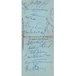 MANCHESTER UNITED AUTOGRAPHS 1966/7 A double album sheet with 15 signatures on one side of the