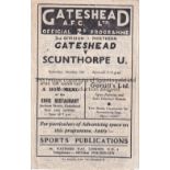 GATESHEAD V SCUNTHORPE UNITED 1950/1 Scunthorpe away programme in their first League season 7/10/