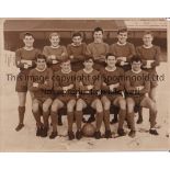 CARDIFF CITY B/W 10" X 8" team group in January 1966 on the pitch at an empty Ninian Park in the