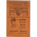 HULL CITY v CHESTER 1937 Programme for the league match at Hull, 30th October 1937.Worn Rear