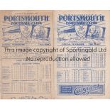 PORTSMOUTH Two home programmes v. Watford 19/4/1946 very slightly marked, slightly creased and