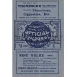 HUDDERSFIELD / MAN CITY Programme Huddersfield Town v Manchester City 30/9/1922. No staples. No