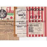 1940'S FOOTBALL PROGRAMMES Fourteen sub-standard programmes in need of attention: Lincoln v