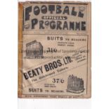 LIVERPOOL / CHELSEA Programme Liverpool v Chelsea 24/3/1913 includes Everton Reserves v Bury