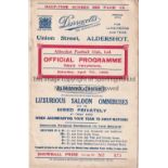 ALDERSHOT Programme for the home Division 3 match against Gillingham 7/4/1934. Score neatly inserted