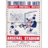 NEUTRAL AT ARSENAL 1955 VIP issue programme for Boxers v Jockeys 13/5/1955. The programme states "