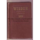CRICKET WISDEN Original publishers hard back John Wisden Cricketers' Almanack for 1939. 76th