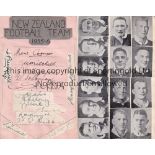 NEW ZEALAND ALL BLACKS 1935/6 AUTOGRAPHS An album page with 15 signatures from the Tour of the UK