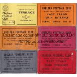 CHELSEA A collection of 6 season tickets 1956/57, 1959/60, 1965/66, 1966/67, 1968/69 and 1981/82.