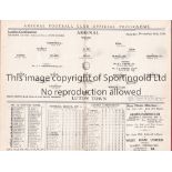 ARSENAL / LUTON Programme Arsenal Reserves v Luton Town Reserves 14/11/1936. Lacks staples. No