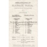 TOTTENHAM HOTSPUR V ARSENAL 1965 Small single sheet programme for the Youth Cup match at Tottenham