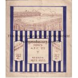 HUDDERSFIELD / ARSENAL Programme Huddersfield Town v Arsenal 17/12/1932. Vertical fold. No