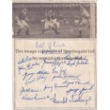 ARBROATH 1950'S AUTOGRAPHS A sheet signed by 15 players from the 1950s. Generally good