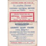 ALDERSHOT Programme for the home Division 3 match against Brighton & Hove Albion 18/2/1939. Light