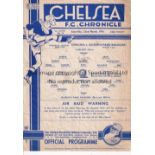 CHELSEA Home programme v Queen's Park Rangers Football League War Cup 22/3/1941. Single sheet.