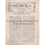 NEUTRAL AT ARSENAL 1921 An 8 page fold-out programme for Football League v Scottish League 12/3/1921