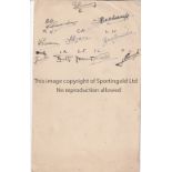 HOLLAND V FREE FRENCH ARMY 1942 / FRANCE AUTOGRAPHS Single card menu for 18/4/1942 signed on the