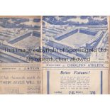 EVERTON / CHARLTON Two home programmes Everton v Charlton Athletic 17/12/1938 and Aston Villa 24/4/