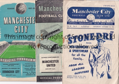 MAN CITY A collection of 135 Manchester City home programmes 1951/52 to 1972/73 to include 1951/